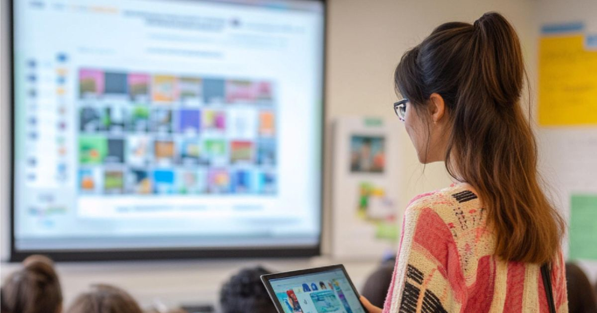 AI content creation course Singapore learner reviewing course fees on a laptop in a classroom